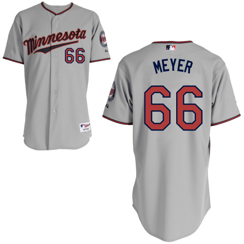 Alex Meyer #66 Youth Baseball Jersey-Minnesota Twins Authentic 2014 ALL Star Road Gray Cool Base MLB Jersey
